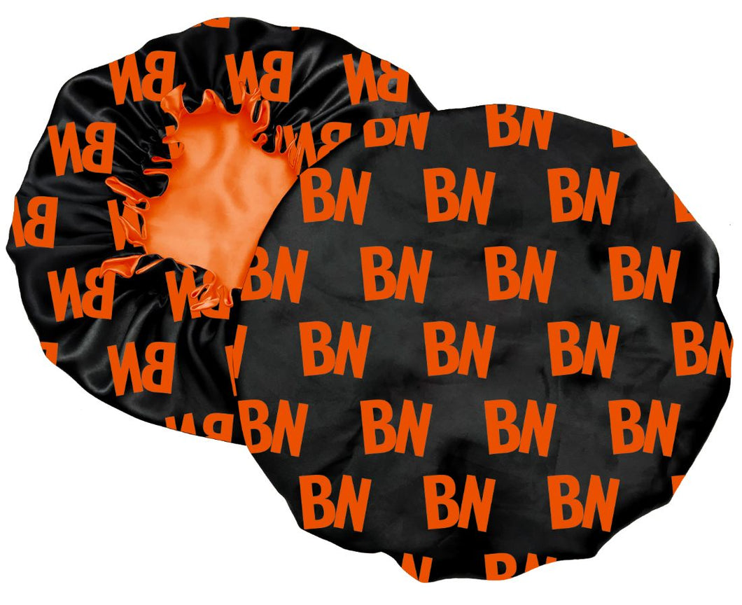 Kids New BN logo silk reversible bonnets